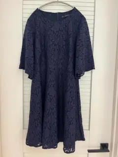 【ZARA】超美品ZARAネイビー レース ワンピース　オケージョン