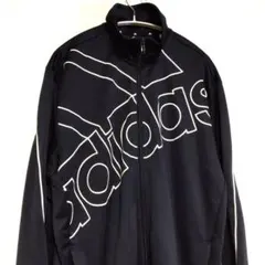 adidas デカロゴ パフォーマンスロゴトラックジャケット 紺 O ゆるダボ