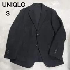 美品 UNIQLO ユニクロ ウールブレンドコンフォートジャケット S グレー