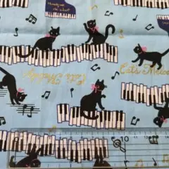シーチング 猫柄 80×65