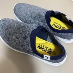 【新品未使用】OCEAN PACIFIC ニットスリッポン ネイビー/グレー