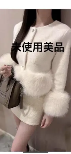 高級感✨LAZO ラムレザージャケット フォックスファー 2way ホワイト 高級感✨LAZO ラムレザージャケット フォックスファー 2way ホワイト