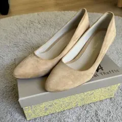 ベージュ スエード ハイヒールパンプス　6cm