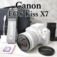 美品 Canon EOS Kiss X7⭐️ショット数1381❣️ホワイト 七五三におすすめ✨Canon kiss X7✨ホワイト✨単焦点レンズつき♪ 中古