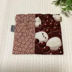 ハンドメイド ダブルファスナーポーチ シマエナガ - メルカリ