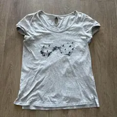 フランシュリッペ リボンプリント半袖Tシャツ パフスリーブグレーのサムネイル