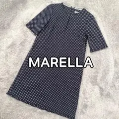 美品★ MARELLA マレーラ 半袖 ワンピース 錨 いかり マリン 紺 42のサムネイル