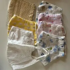 ハンドメイドマスク綿100% コットンレース綿シルク8枚まとめて立体花粉黄砂対策