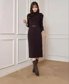 【新品未使用タグ付き】herlipto ニットワンピース 新品タグ付き herlipto オフショルニットワンピース - メルカリ