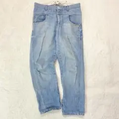 179/wg◆ダブルウエストデニムパンツ/ジーンズ オーバーサイズ 個性的