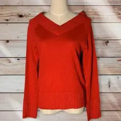 a.v.v. アーヴェ ヴェVネックセーター　ニット薄手　赤　新品
