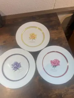 バラの皿洋皿3枚セット