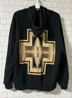 ペンドルトン ラグランバックプリントスウェットフーディー ブラック M