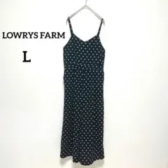 ローリーズファーム　キャミソールサロペット　ドット柄　ネイビー　L　水玉　294