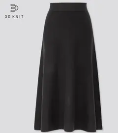 UNIQLO ユニクロ 3Dコットンフレアスカート Sサイズ ブラックのサムネイル