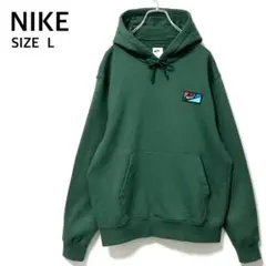 NIKEナイキ　クラブ+BBパッチスウェットパーカーL　フーディーワッペンロゴ