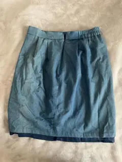 ミディ丈スカート 青