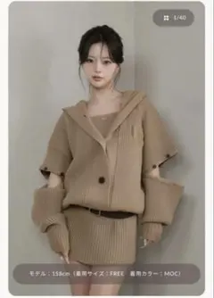 Darich ローウエストデザインニットワンピース