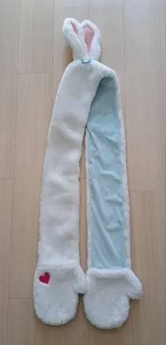 うさぎ耳付きマフラー　ホワイト