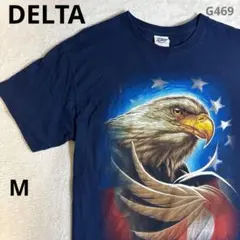 DELTA/アニマルプリントTシャツ/鷲/星条旗/半袖/G469のサムネイル