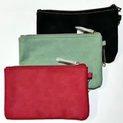 SHOO・LA・RUEのショルダーバッグの付属ポーチ　 赤 緑 黒 3点セット