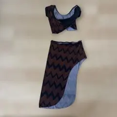 Miya Miya ベリーダンス レッスン着　ブラウンオレンジのサムネイル