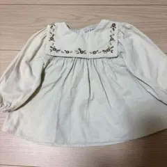 バースデイ テータテート 刺繍ブラウス 80 淡色 春 綿100 花柄