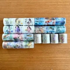 M-4 マスキングテープ 4種22点 少女 花 雑貨 コラージュ素材 まとめ売り