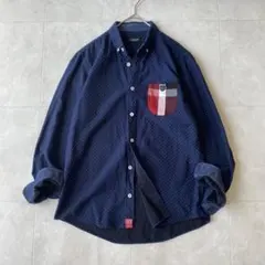 BLACK LABEL クレストブリッジ ドットシャツ ネイビー M