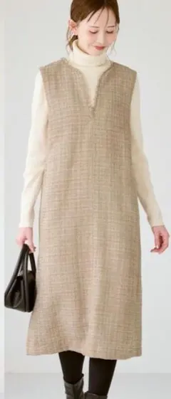 ロペピクニック　キーネックツイードジャンパースカート ワンピース　MT