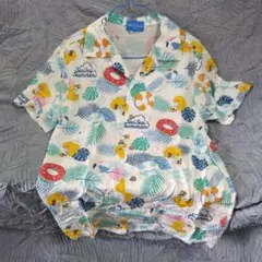 ディズニー　アロハシャツ　チップとデール　スイスイサマー　Sサイズ　wj2504