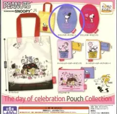 スヌーピー 75周年 ラウンドポーチ（ブルー）