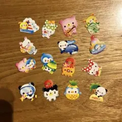 平成レトロ　フレークシール15枚セット　アニマル　夏　くま　パンダ　いぬ　うさぎ