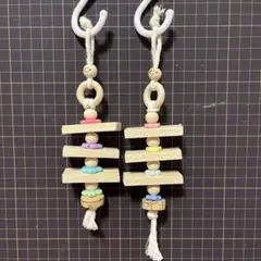 ☆117】インコおもちゃ3本セット 薄切りコルク バードトイ ガジガジ