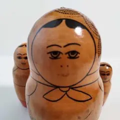 【昭和レトロ・ロシア民芸品】マトリョーシカ人形 3体セット