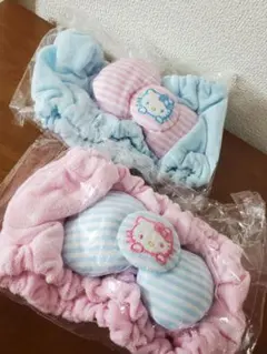 【サンリオくじ　キティちゃん】ヘアターバン　ヘアバンド　レア　ピンク　青　希少