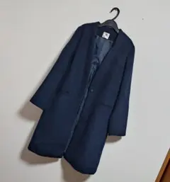 Bou Jeloud*ブージュルード*ノーカラーコート*Mサイズ*38*ネイビー