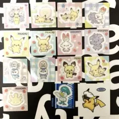 【匿名配送】ポケピース＆ポケモンスナック おまけシール15枚 アクリルチャーム
