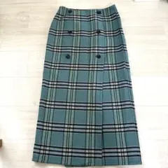 値下げ　IENA チェック ボタン付きタイトスカート　リバーシブル