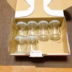 ガラス瓶 6個セット 白い蓋付き