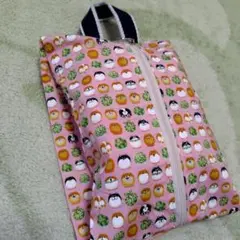 上靴入れ　お着替え袋　おむつポーチ ねこちゃん　ピンク