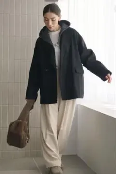 BEAUTY & YOUTH リバー テーラード ミドルコート S ブラック