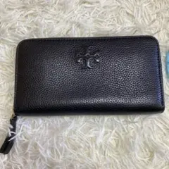極美品　トリーバーチ　長財布　レザー　黒　ブランドロゴ