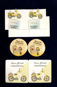 サンリオスーパーカブあひるのペックル缶バッジ・アクリルスタンド・コースター/6点