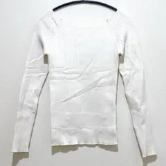 GRL 【S】 グレイル スクエアネック リブニット トップス ホワイト