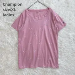 【Champion チャンピオン】ラクロス柄 半袖Tシャツ 総柄 レディースのサムネイル
