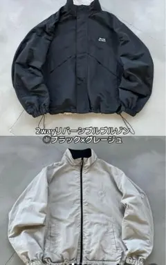 kutir2wayリバーシブルジャケット ブラック×グレー