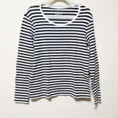 【無印良品】ボーダー　カットソー　白×黒　長袖Tシャツ　Mサイズ【MUJI】