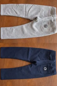 プチバトー スウェットパンツ 2枚セット 90 95 100 グレー ネイビー