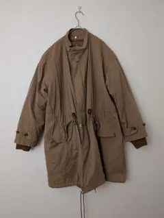 ベージュ ナイロン モッズコート